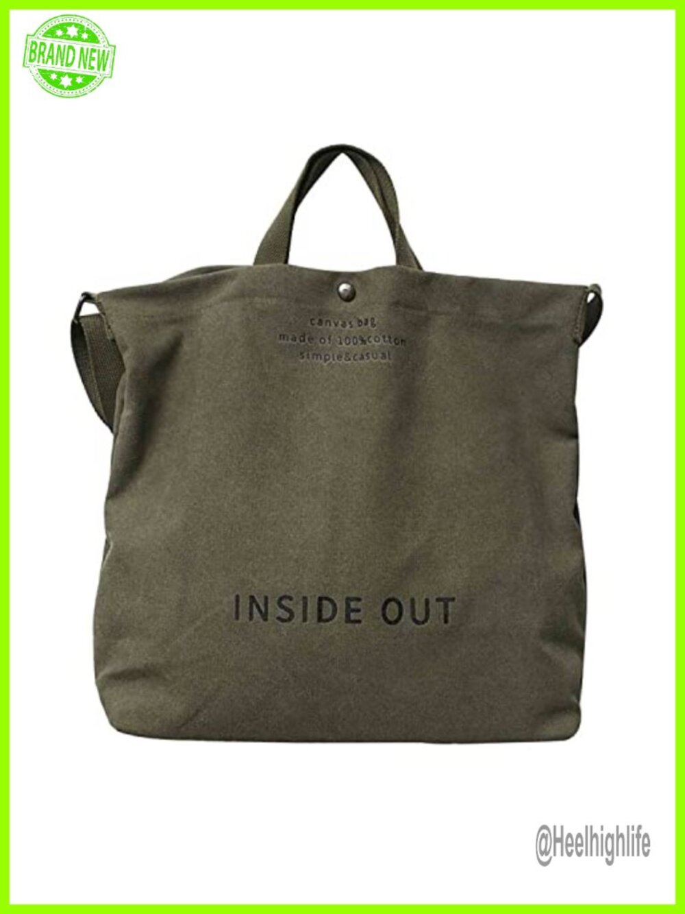 Canvas Tote Bag Large Hobo Shoulder Crossbody Work Travel